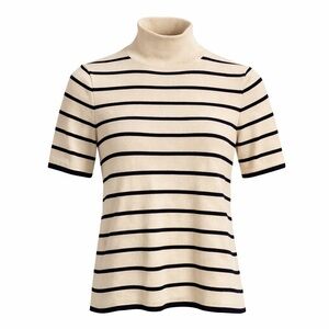 Cyrus Black and Cream Turtleneck Sweater